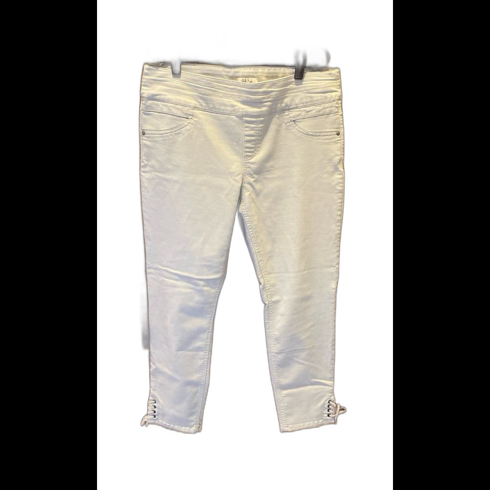 Style & Co Khaki Pants Sz 12 Crisscross Detail at Ankle‎ ++ Stretch Cropped